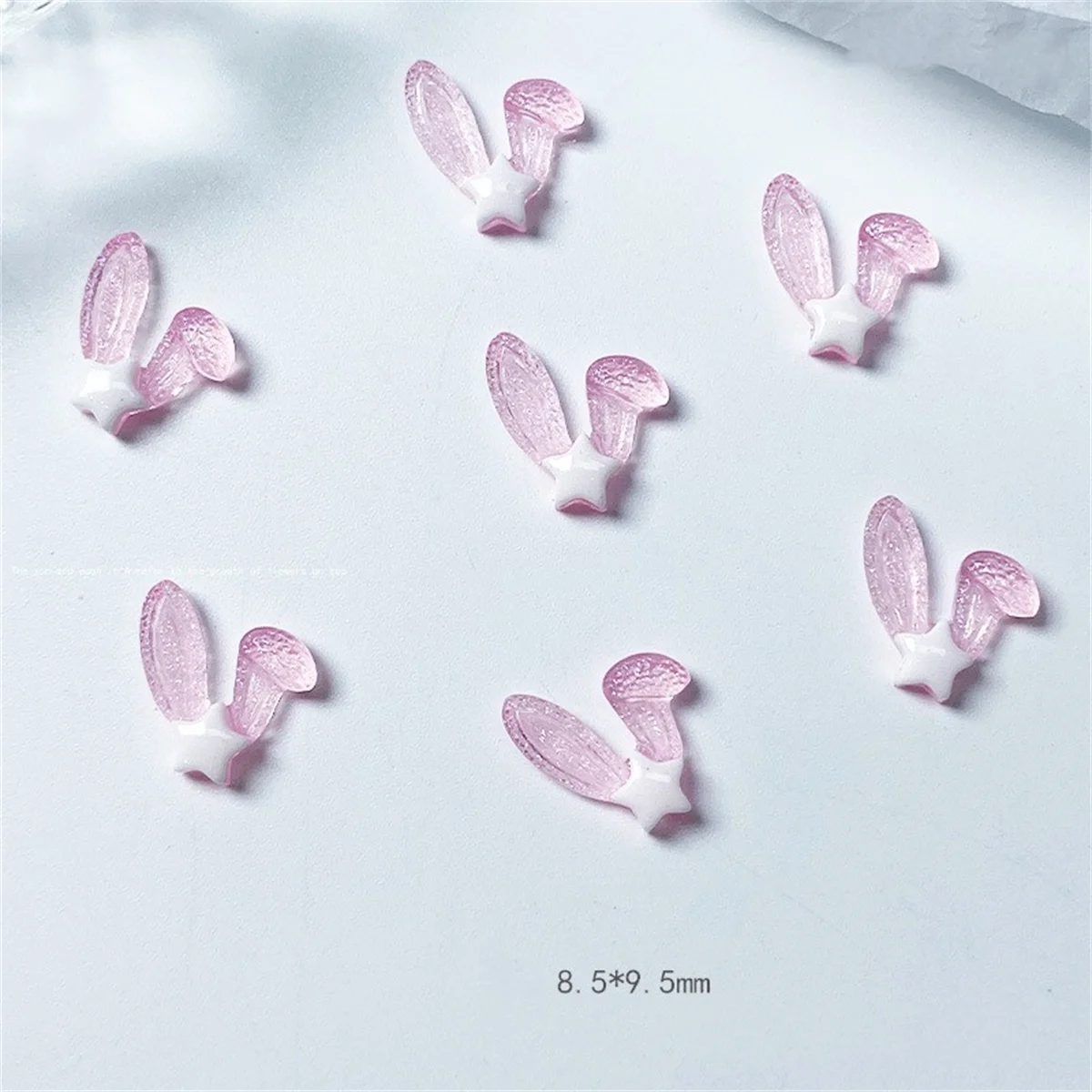 20pcs 3D Korean Rabbit Ear Resin Nail Art Charms Japanese Pink White Kawaii Jewelry Nail Rhinestones Decorations Accessories DIY