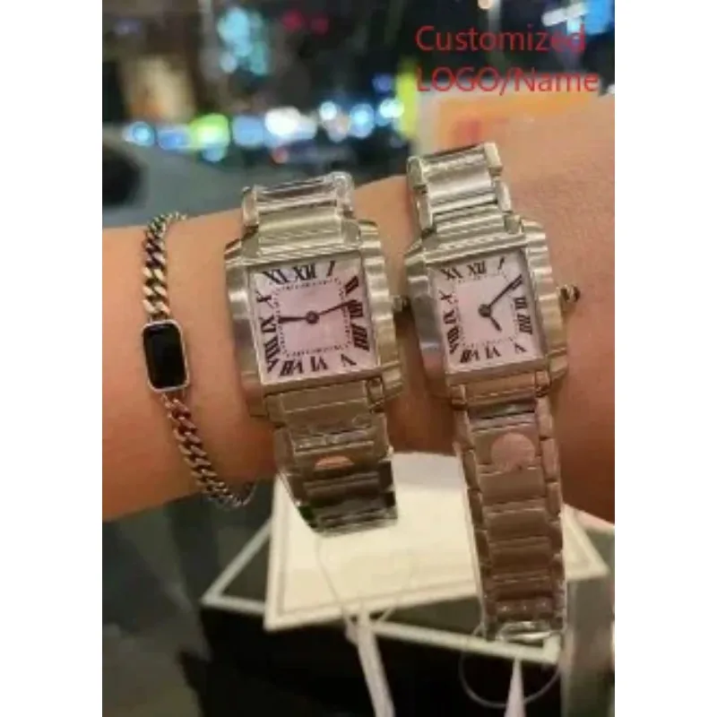 ساعة كوارتز موضة الرجال النساء الفضة الأصفر الذهب الرياضة سوار الفولاذ المقاوم للصدأ ساحة الساعات روما الياقوت حسب الطلب #3