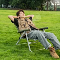 Factory Simple Outdoor Folding Aluminum Alloy Chair Portable Ultra Light Fishing Bench Thickened Exterior Camping Back Deck Seat
