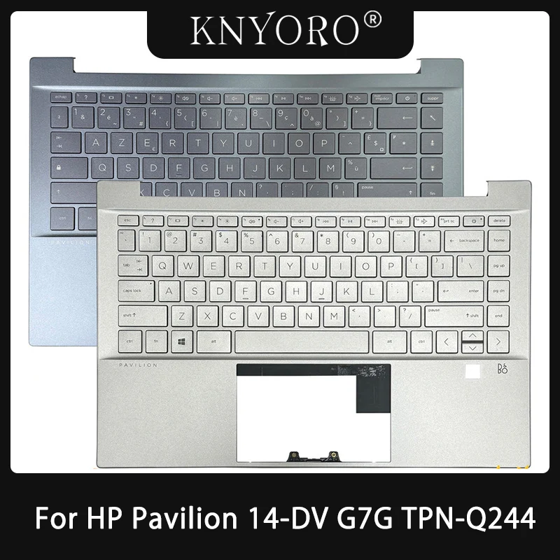 

Original New US French Keyboard for HP Pavilion 14 14-DV G7G TPN-Q244 Laptop Palmrest Upper Case Top Keyboard Backlight