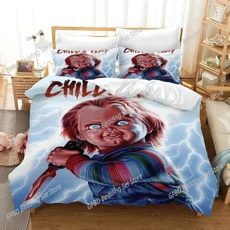 Horror Movie Child Of Play Chucky Bedding Set 3D Printed Suitable for Bedroom Duvet Cover Set With Pillowcases Kids Home Textile