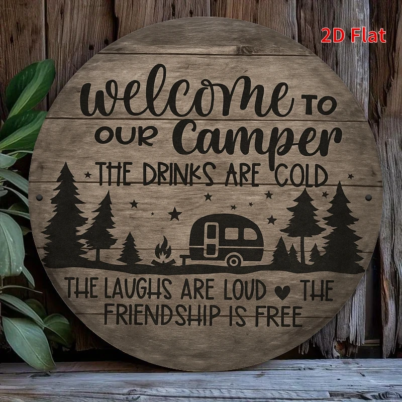 Camping-themed wooden wall decoration - country cabin sign 