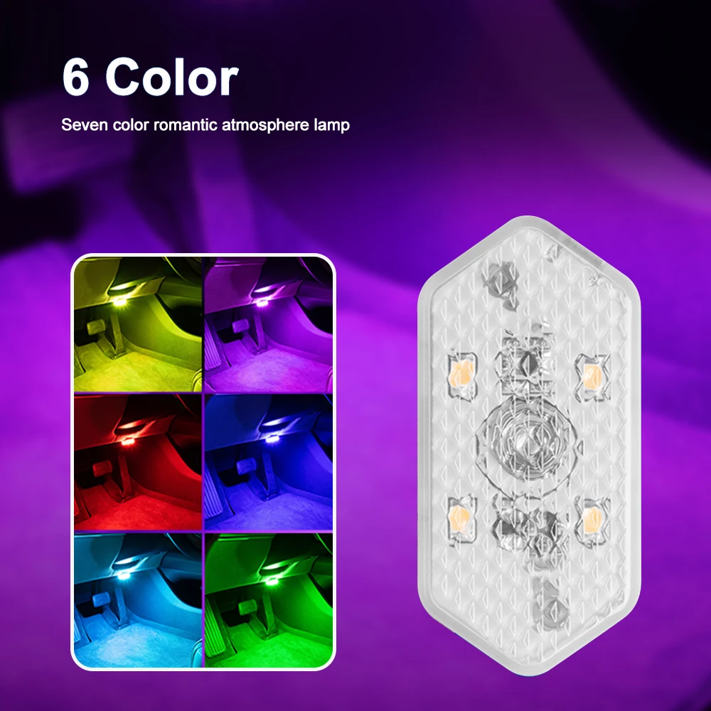 Multi Color Car Night Lights Magnetic Suction Wireless LED Touch Light USB Rechargeable Read Lamp  Auto Interior Accsesories