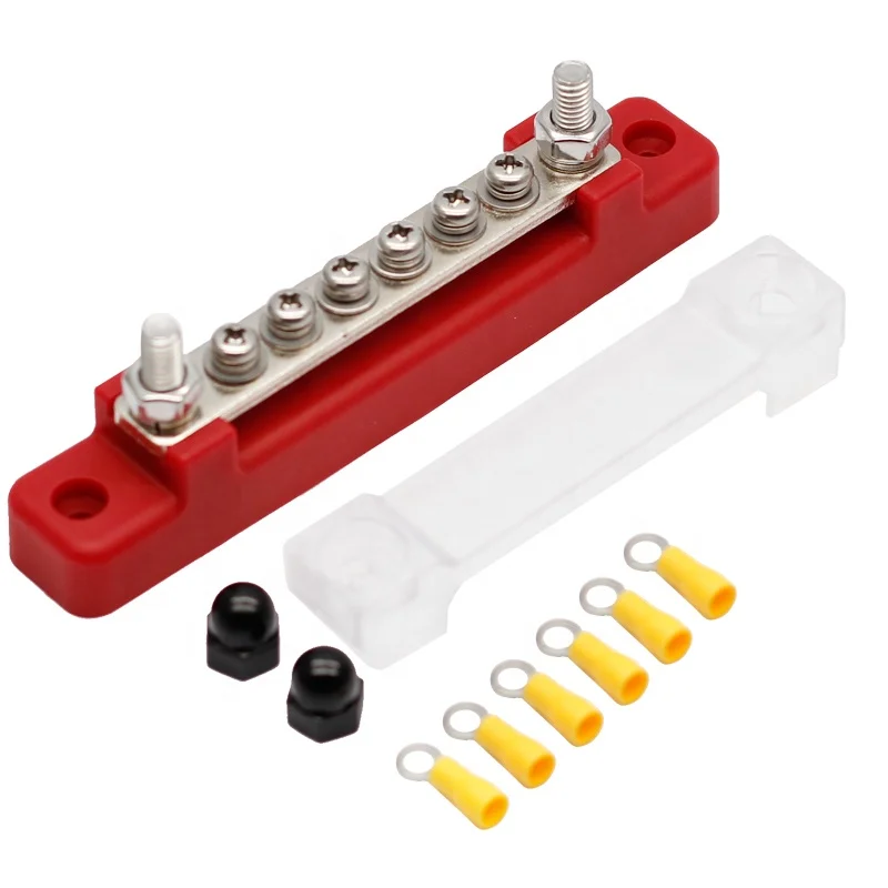 

48V 150A 8 Studs Auto Car Boat Dual Terminal Block Power Heavy Duty Bus Bar