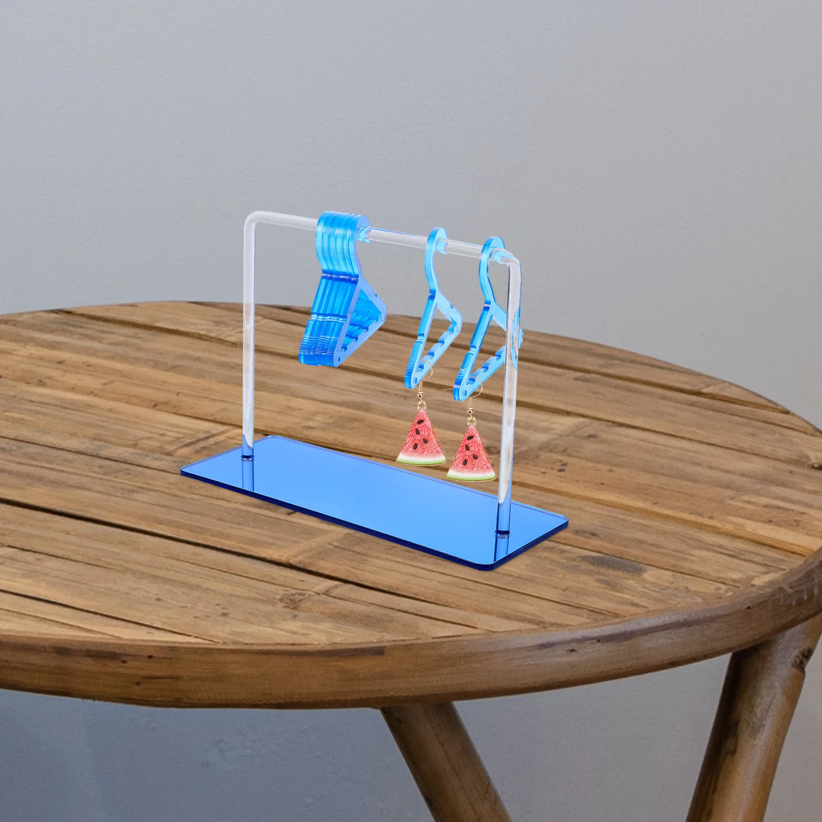 

1Set Earring Rack Holder Acrylic Jewelry Organizer Stand Clothes Hanger Shape Multi Functional Jewelry Display Desktop Storage