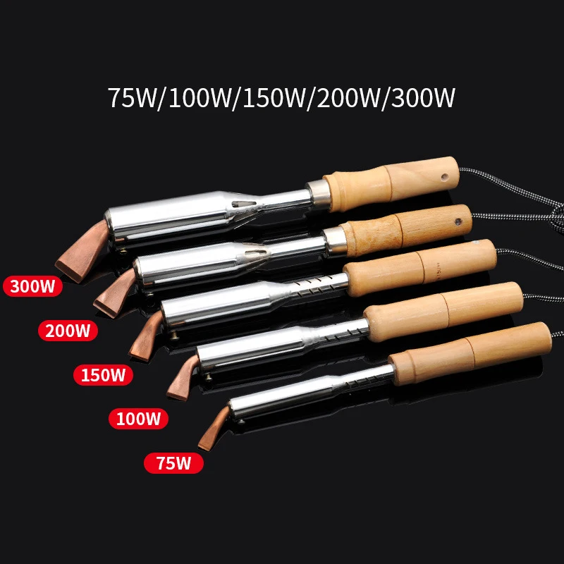 75-300W Electric Irons Soldering Electric Iron Wooden Handle Heat Pencil Soldering Iron Household Tin Soldering Tool