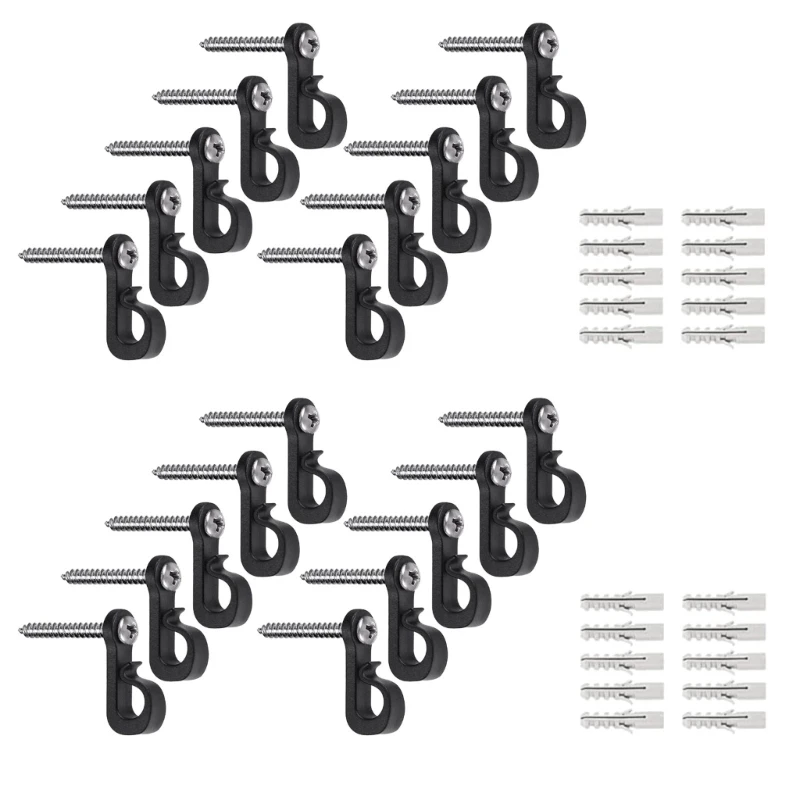 Q-Hanger 20 Pack Easy to Use Hooks Simple & Sturdy Light and Ornament Mounting Solution ABS for Lights & Decorations