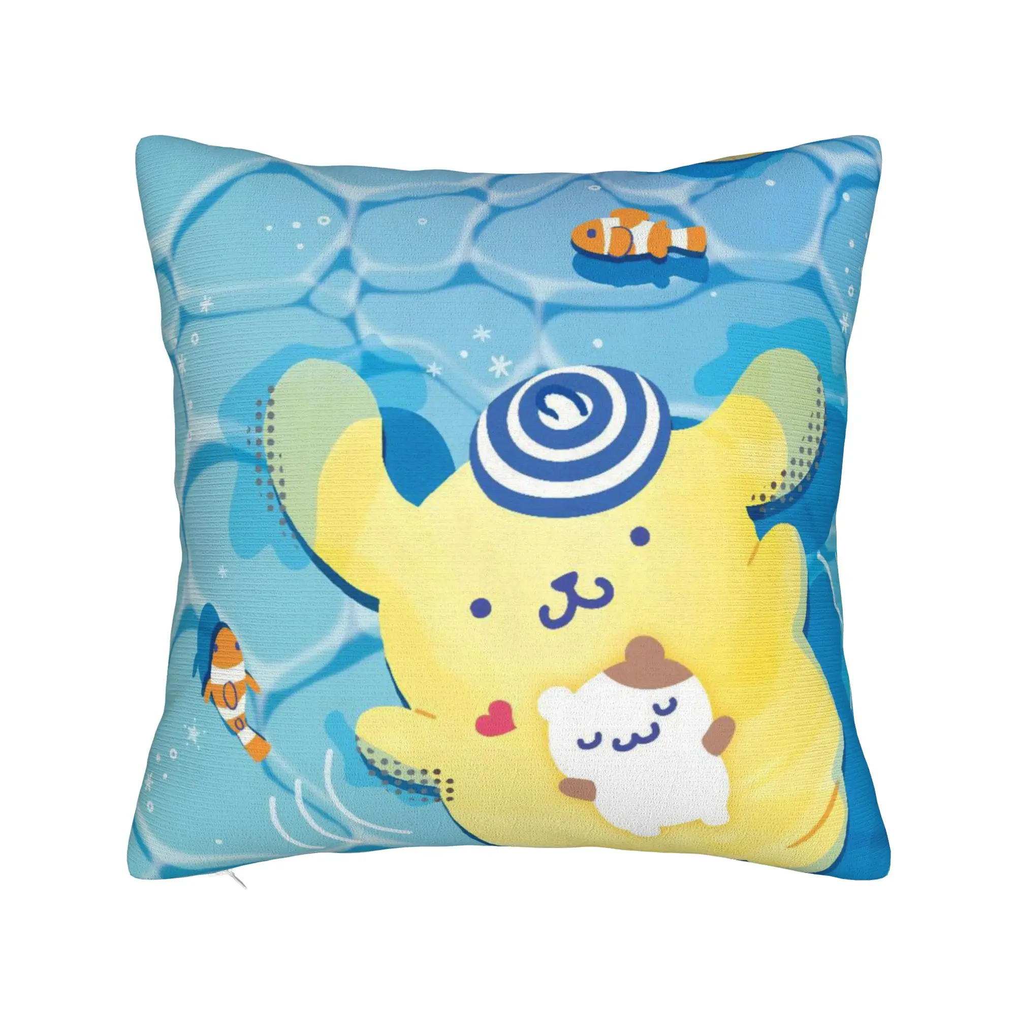Pompompurins Cartoon Cute Pillowcase Soft Polyester Cushion Cover Decorations  Pillow Case Cover Home Square 45*45cm
