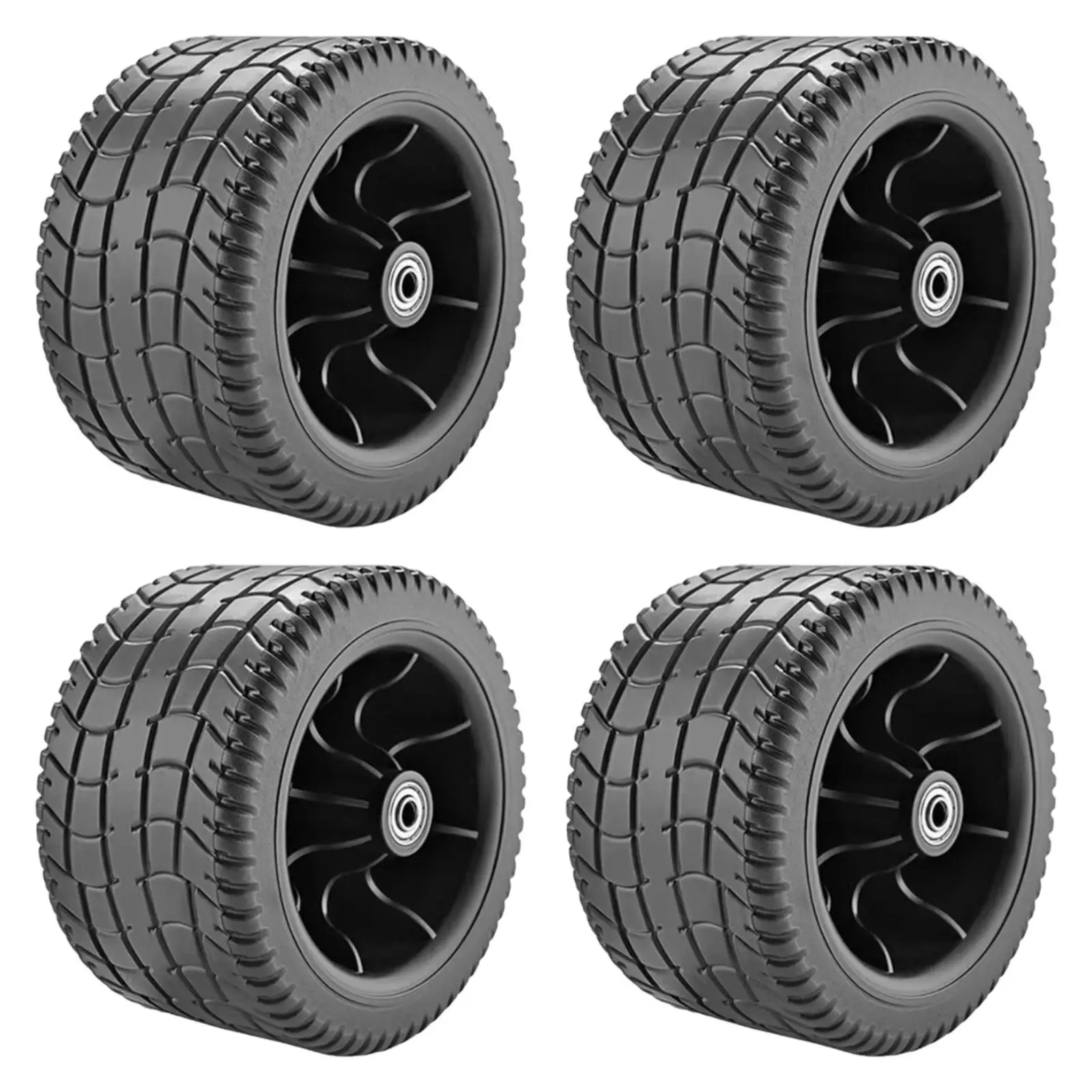 

4 Pieces Camping Wagon Wheels Black High Performance Heavy Duty Accessory Picnic Beach Tire