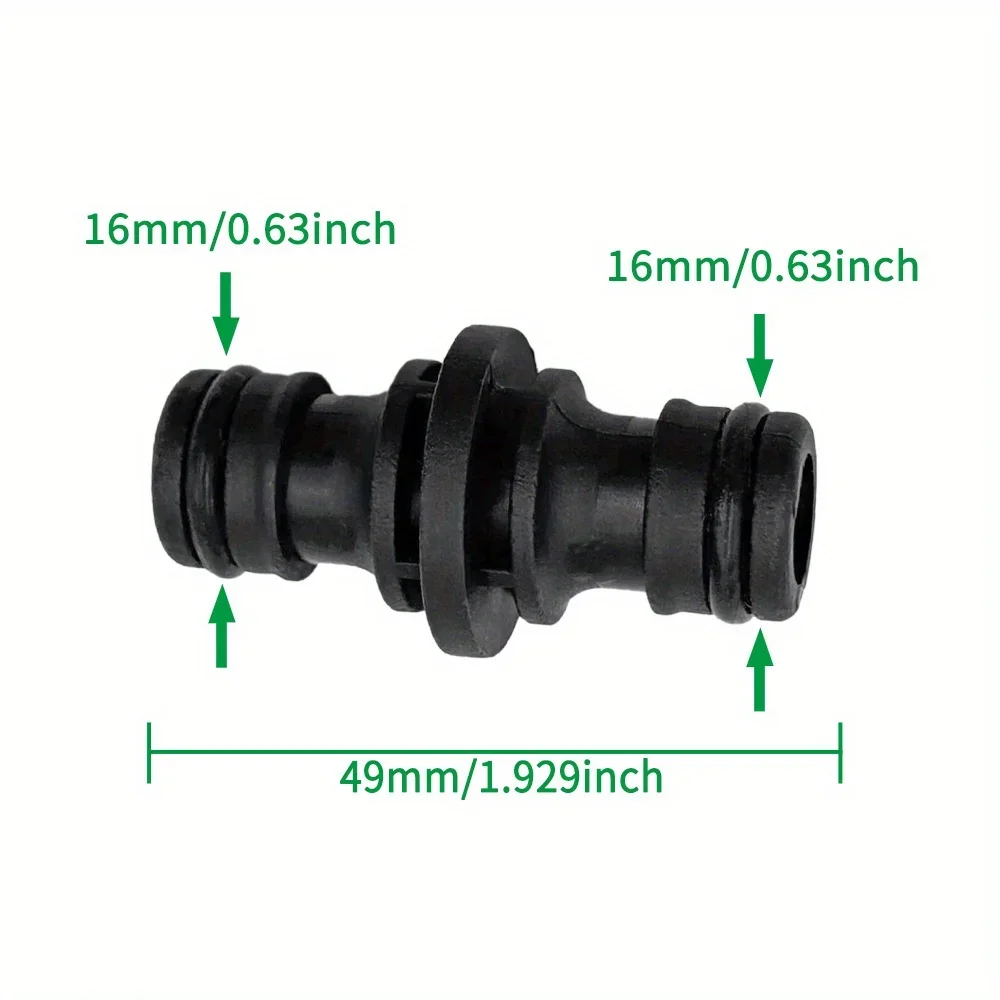 Double Male Garden Hose Connector 16mm Plastic Hose Joiner for Water Gun Gardening Car Washing Strong and Leak Proof Design