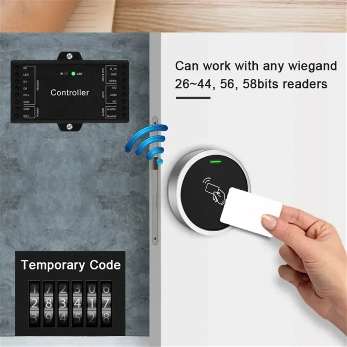 El controlador Wifi TUYA puede actualizar el Control de acceso común, generar registros de apertura de puerta y Control remoto, vista de contraseña aleatoria