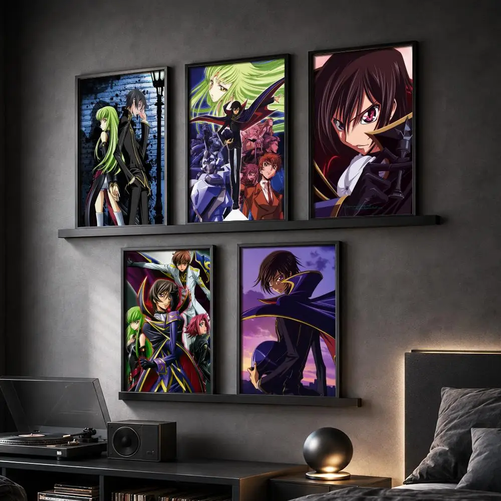 Code G-Geass Zero Art Anime Poster Stickers HD Painting Self-Adhesive Art for Bedroom Living Room Home Decor Wall Decals Gift