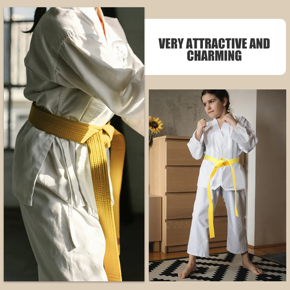 

Karate Belt Men Yellow Youth Taekwondo Belt Martial Arts Uniform Belt Waistband Training Equipment 2Pcs