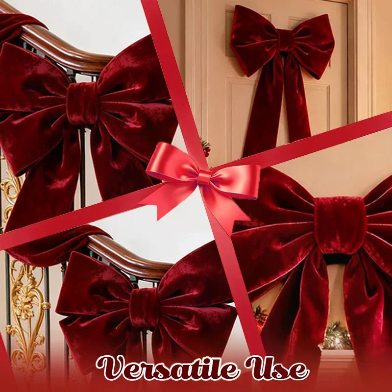 

Большие бархатные рождественские банты (6 футов) — большие украшения для рождественской елки, венков, отзывов на дверь, мантия