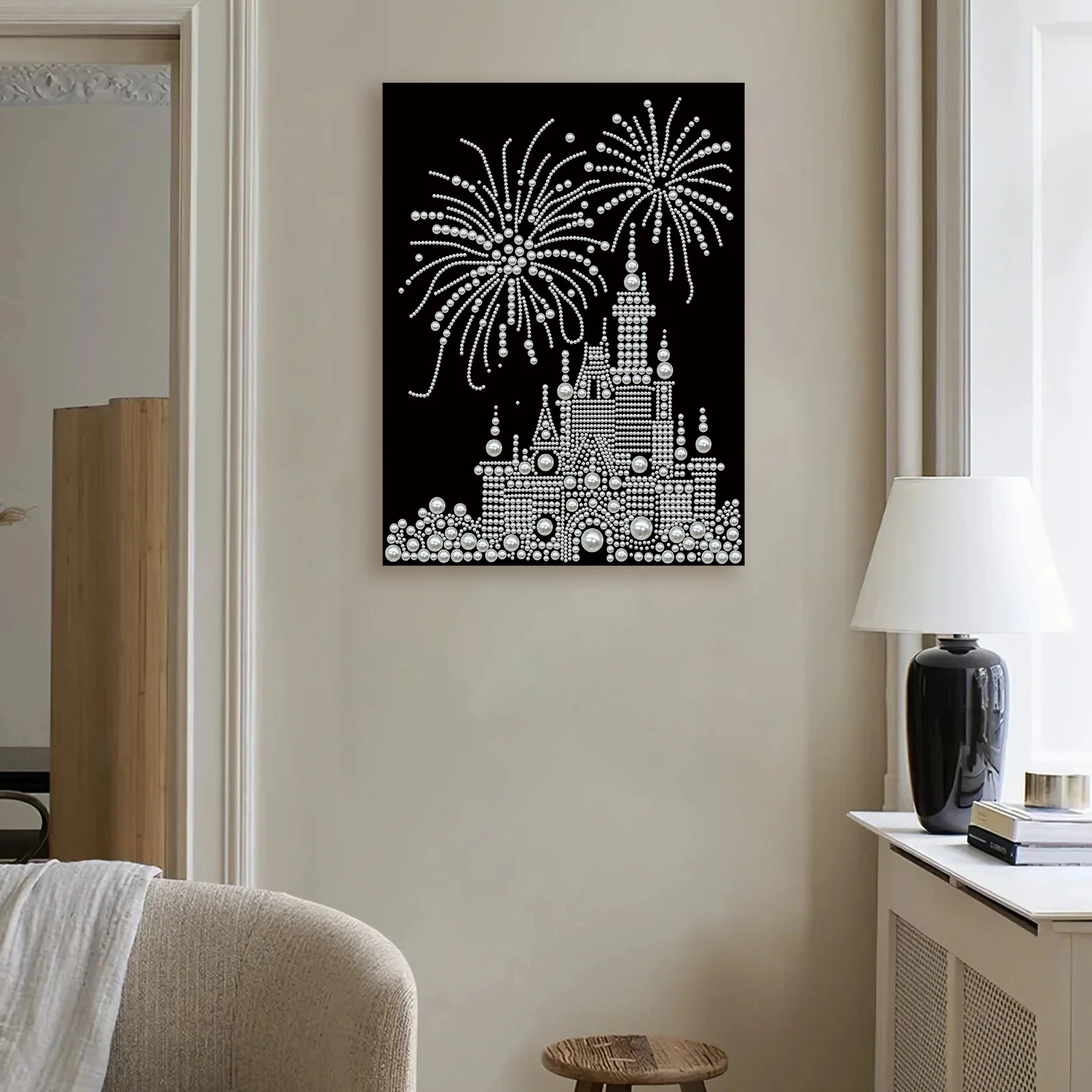 

DIY Pearl Art Painting With Frame Pearl Gem Paintings Picture Arts Craft 30x40cm for Adults Beginners Home Wall Decor