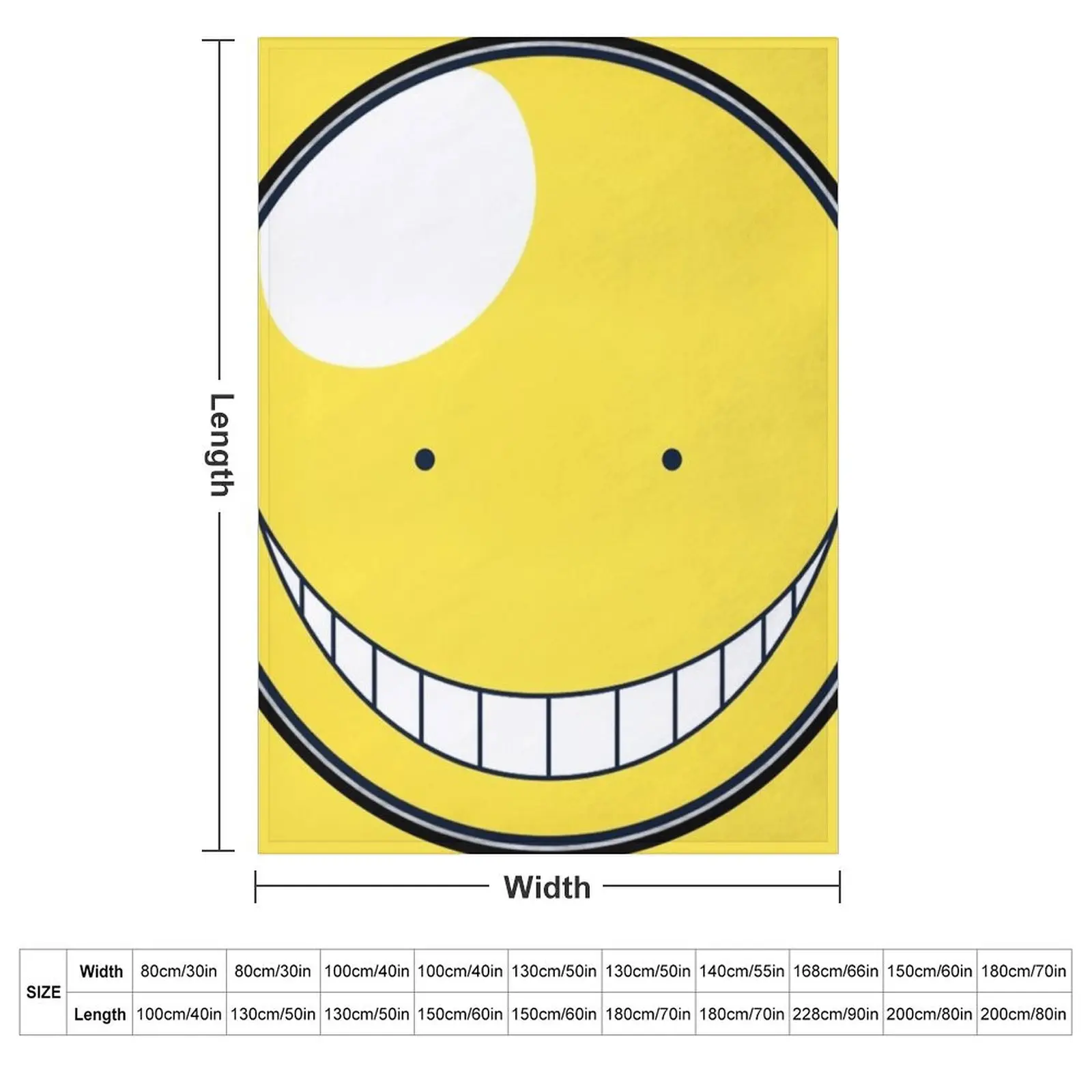 Koro sensei Assassination Classroom , Korosensei Face Throw Blanket Weighted Heavy Custom Sofa Throw Blankets