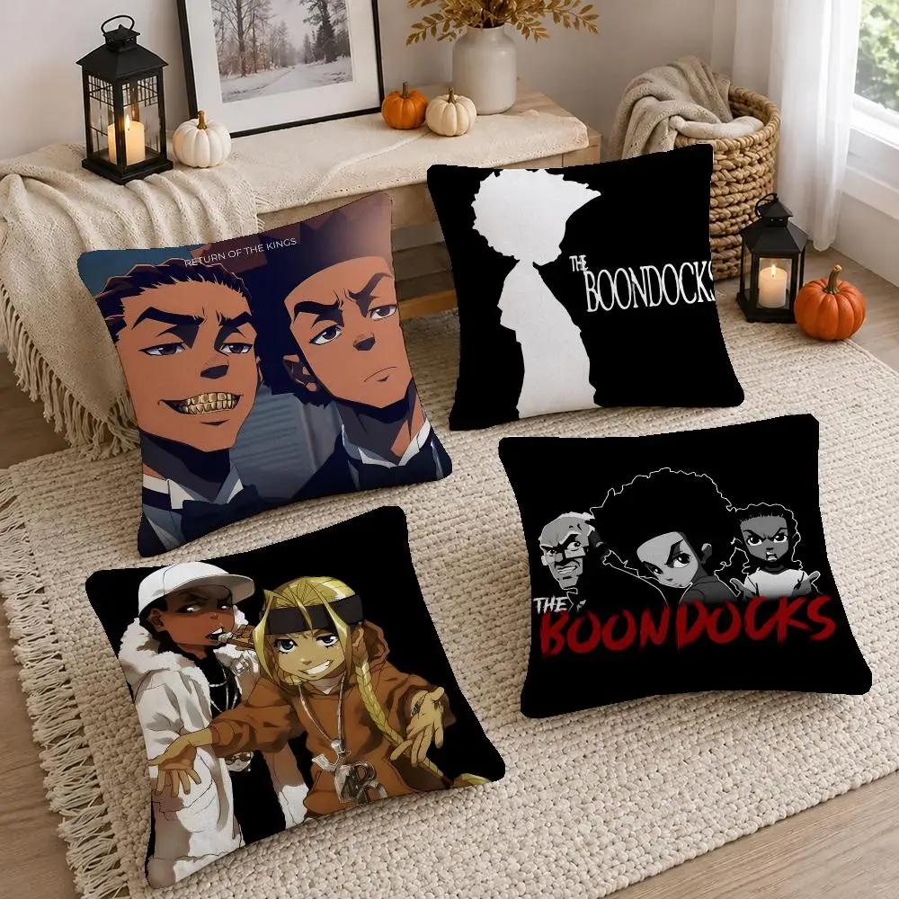 Bold Show The Boondocks Cushion Cover Short Plush Pillow Cover, Washable Wrinkle-Resistant for Sofa Bedroom Decor Gift