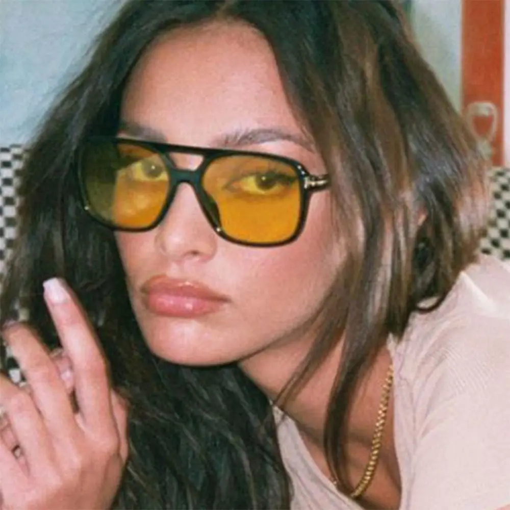 Vintage Square Sunglasses for Women Men Retro Large Square Frame 70s Sun Glasses UV400 Protection  Shades Summer Eyeglasses image 3