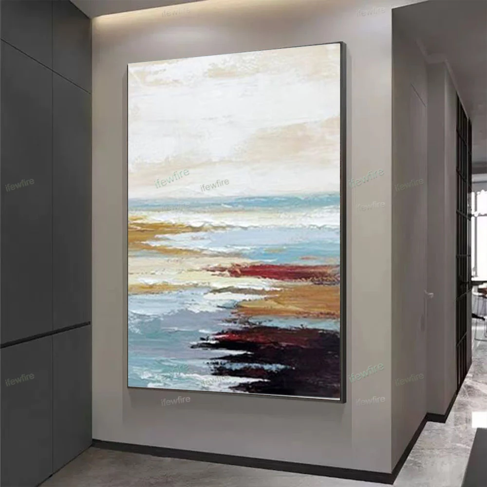 100% Hhandmade Oil Paintings On Canvas Pendant Modern Color Block Artwork Interior Decoration Wall Art Picture Decor Living Room