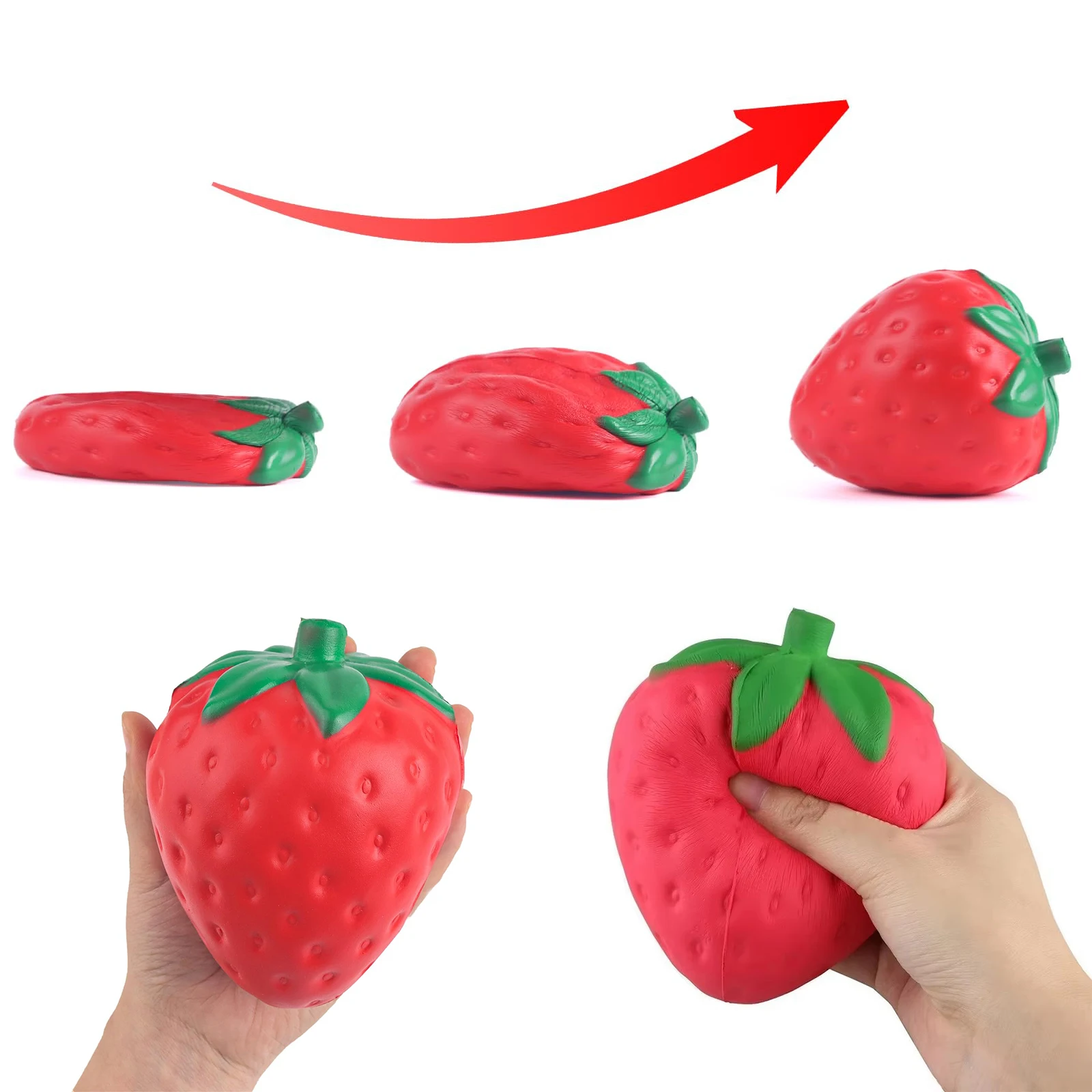 Motorcycle Super Jumbo Strawberry Squishy Toy 11.5*9CM Cream Scented Slow Rising Stress Relief Squeeze Ball Soft Fidget Toy Gift