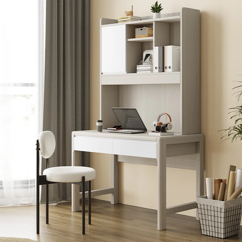 

The product can be customized.Solid wood desk bookcase integrated desk home students write modern simple and luxurious