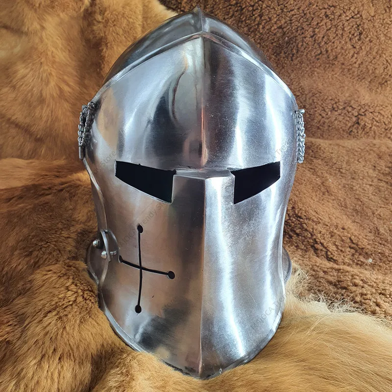 15th Century Medieval Barbute Helmet Knight Helm Fully Wearable Helmet for Him Gift Item