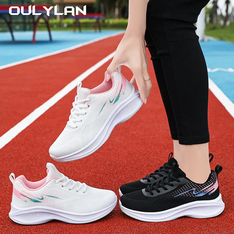 Summer Soft Soled Comfortable Breathable Mesh Shoes Color Blocked Women's Sports Shoes Running Shoes