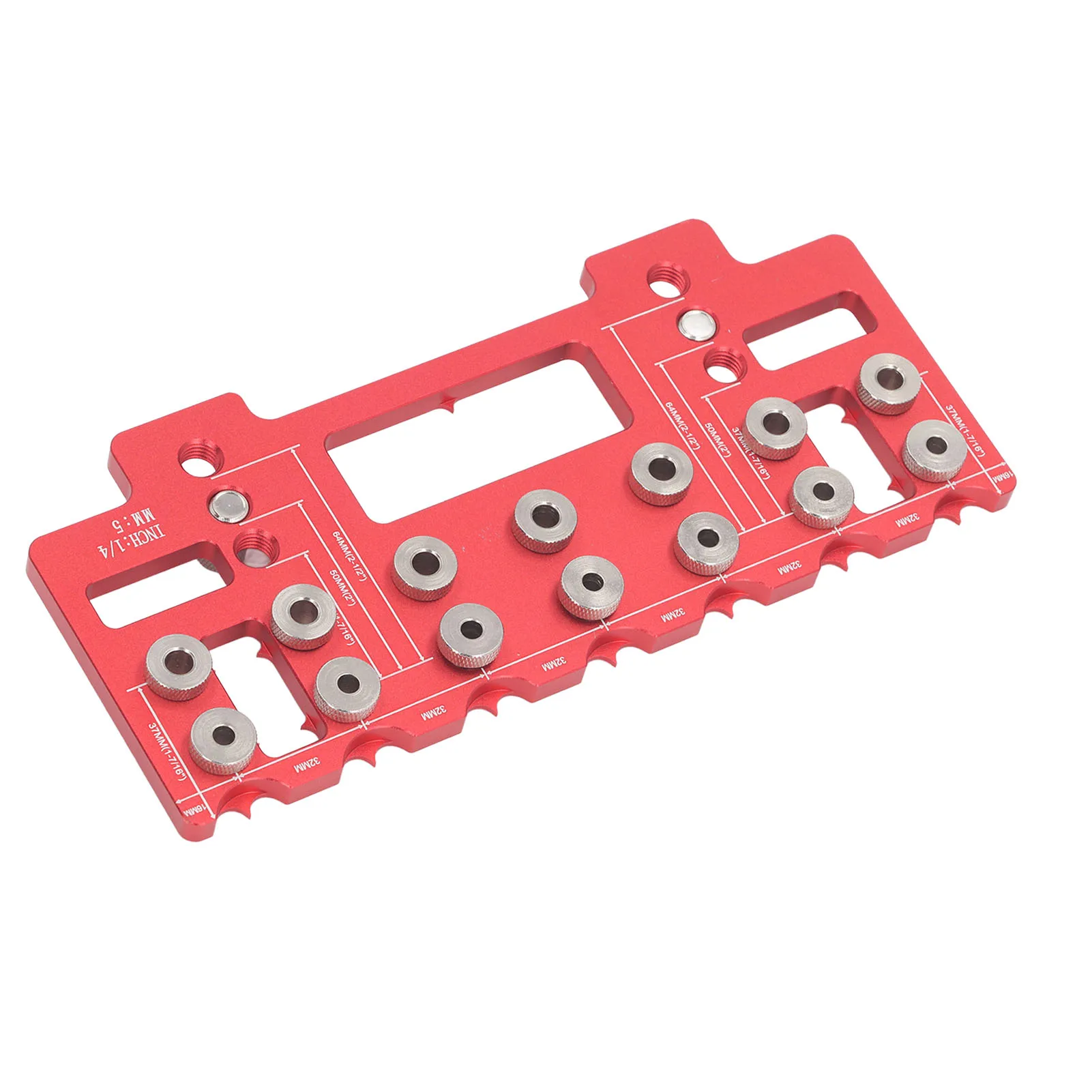 Cabinet Hole Drilling Template Aluminum Alloy Cabinet Drill Guide for Shelf Pin Mounting Furniture Woodworking Tools