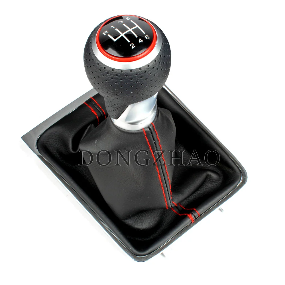 

6 Speed Car Gear Stick Shift Knob Leather Boot For VW Passat B6 3C R36 TDI TFSI TSI 2006 2007 2008 2009 2010 2011 Carstyling