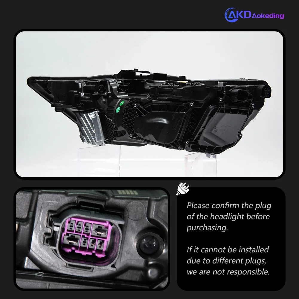 2019-2024 A6 Headlight Assembly Modification C8 Low Height High Configuration 5-Bar LED Matrix Sequential Turn Signals