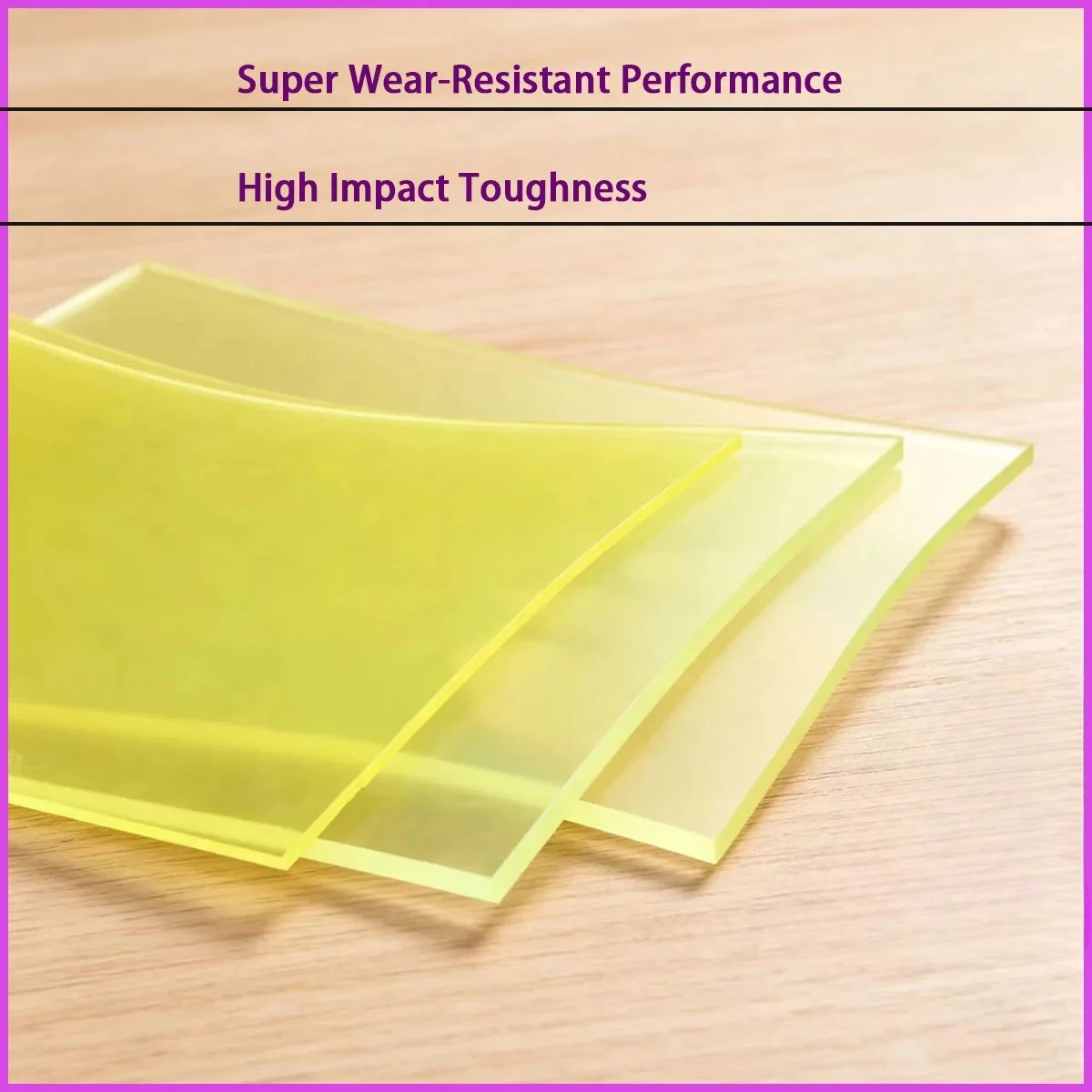 1-6mm thick yellow semi transparent polyurethane PU board for mechanical cushioning, mold lining, collision protection, etc