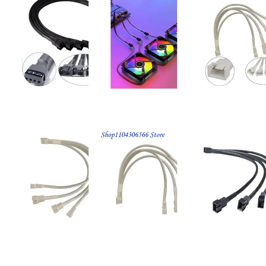 

02DD 4 Way Adapter Adapter Cable для компьютерного охлаждения поддерживает синхронизацию сигнала и стабильный вход мощности