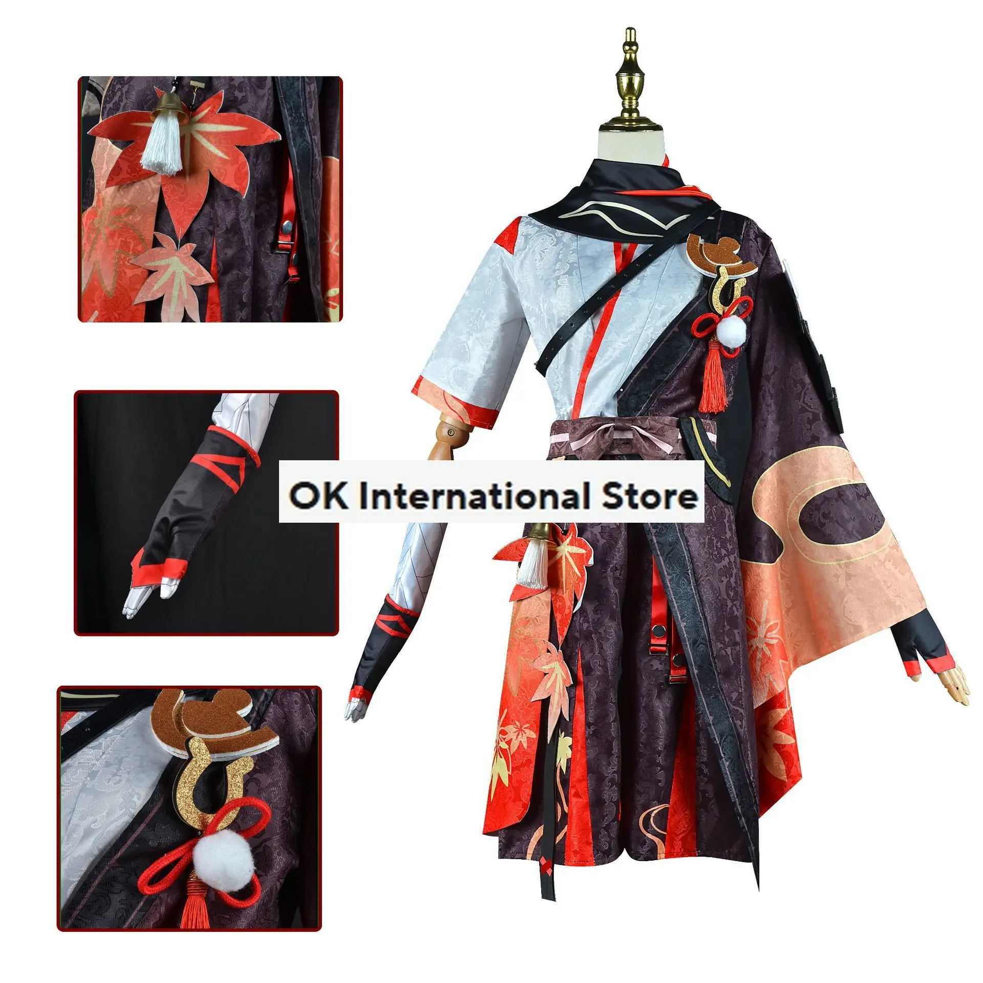 Juego de Anime Genshin Impact Kaedehara Kazuha para hombre, Cosplay, fiesta de Halloween, ropa, peluca, zapatos, disfraces de Halloween