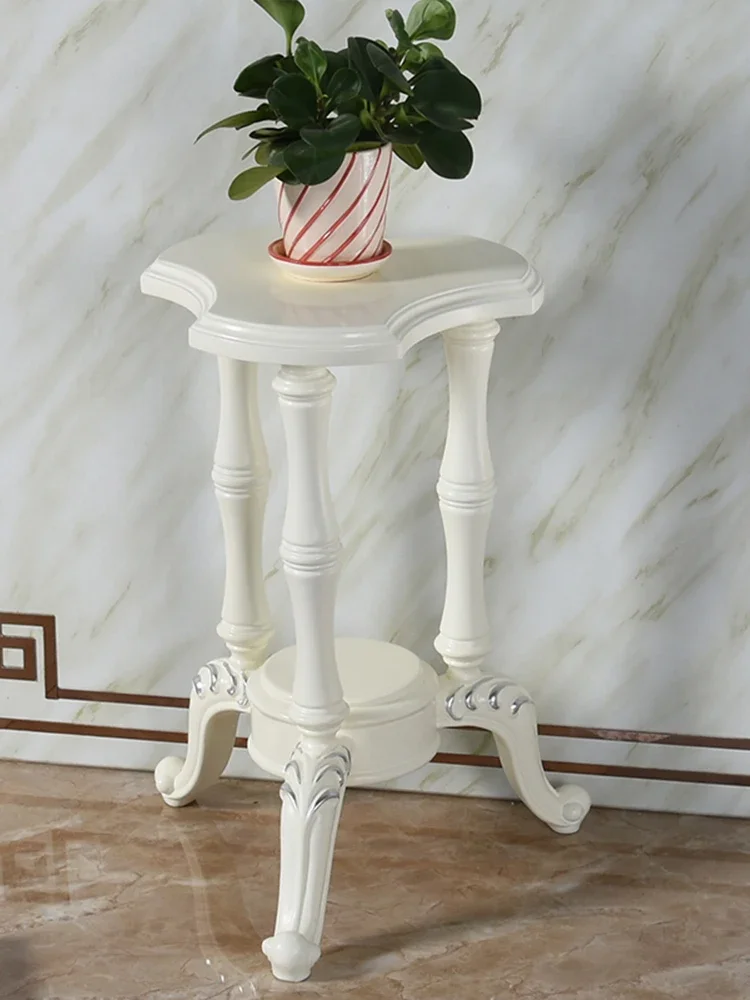 Solid Wood Flower Stand TV Cabinet Side Floor Green Radish Multi-Layer