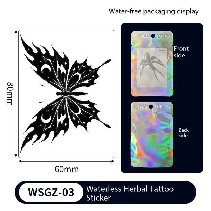 Black Flower Waterproof Temporary Tattoo Sticker BeautyTattoo men  for Women  Body Arm Art Washable Fake Tattoos