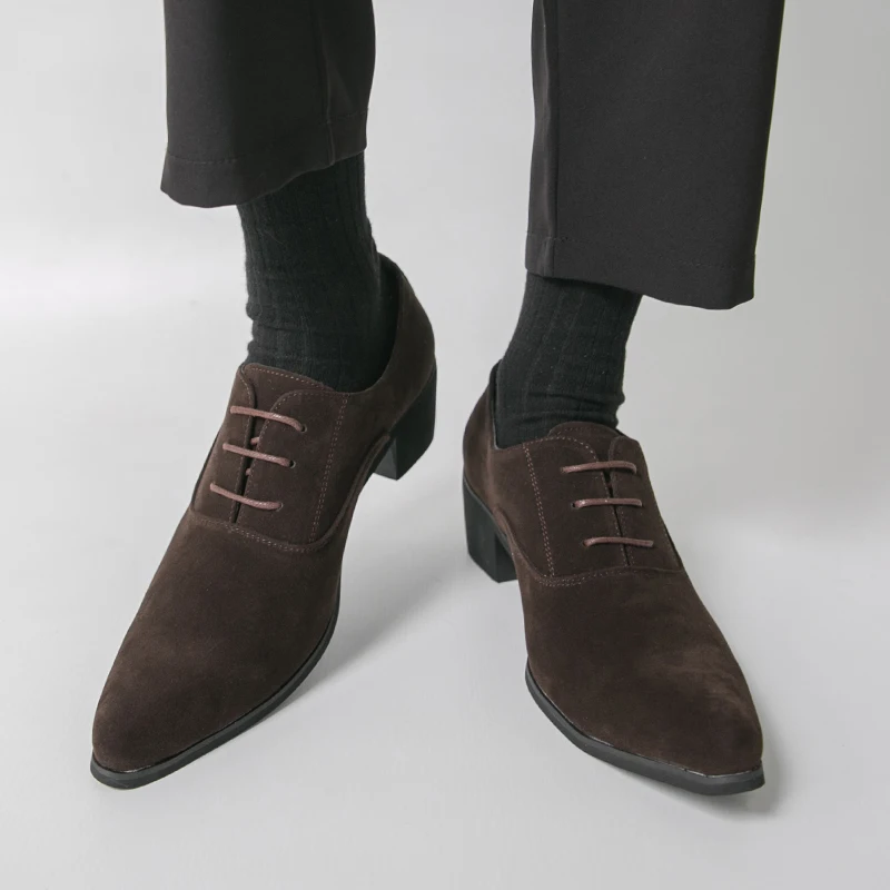 

Men Loafers Faux Suede Pointed Toe Trendy Comfortable Classic Business Banquet Men Shoes Size 38-46