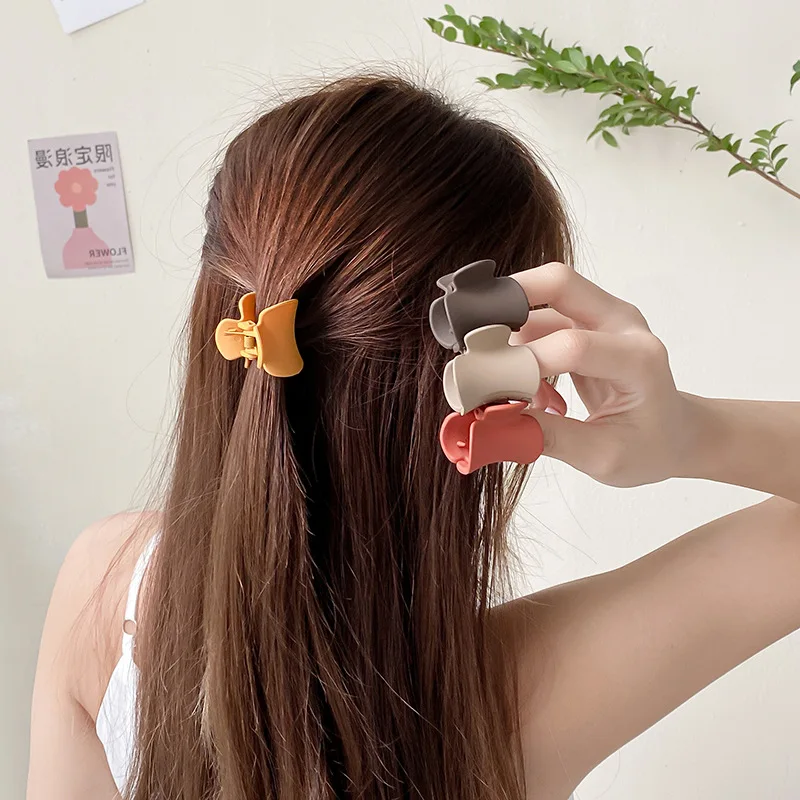 

3.5CM Colour Mini Hair Clip Women's Semi-Pierced Bangs Chopped Frosted Matte Hair Claw Simple Everyday Versatile Headdress