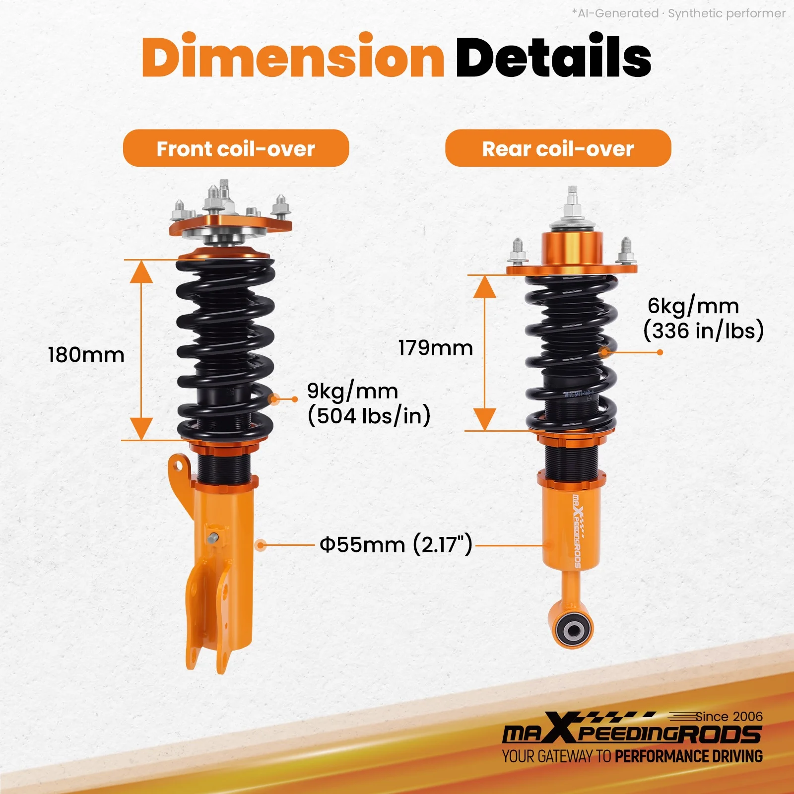 Upgrade maXpeedingrods Damper Adjustable Coilover For Mitsubishi Lancer 08-16