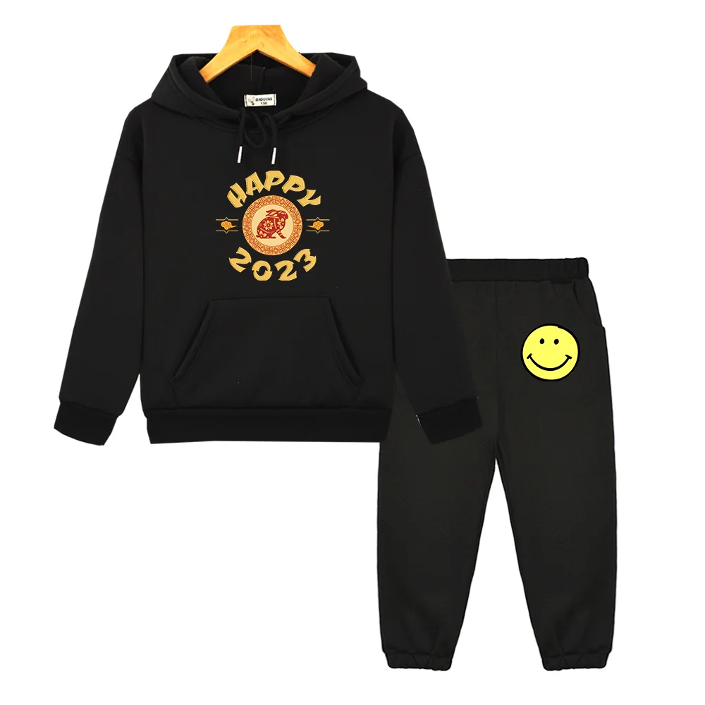 Sudaderas con capucha de conejo dorado feliz para hombres y mujeres, sudaderas con estampado de moda, sudaderas de manga larga japonesas, ropa deportiva de Anime Harajuku