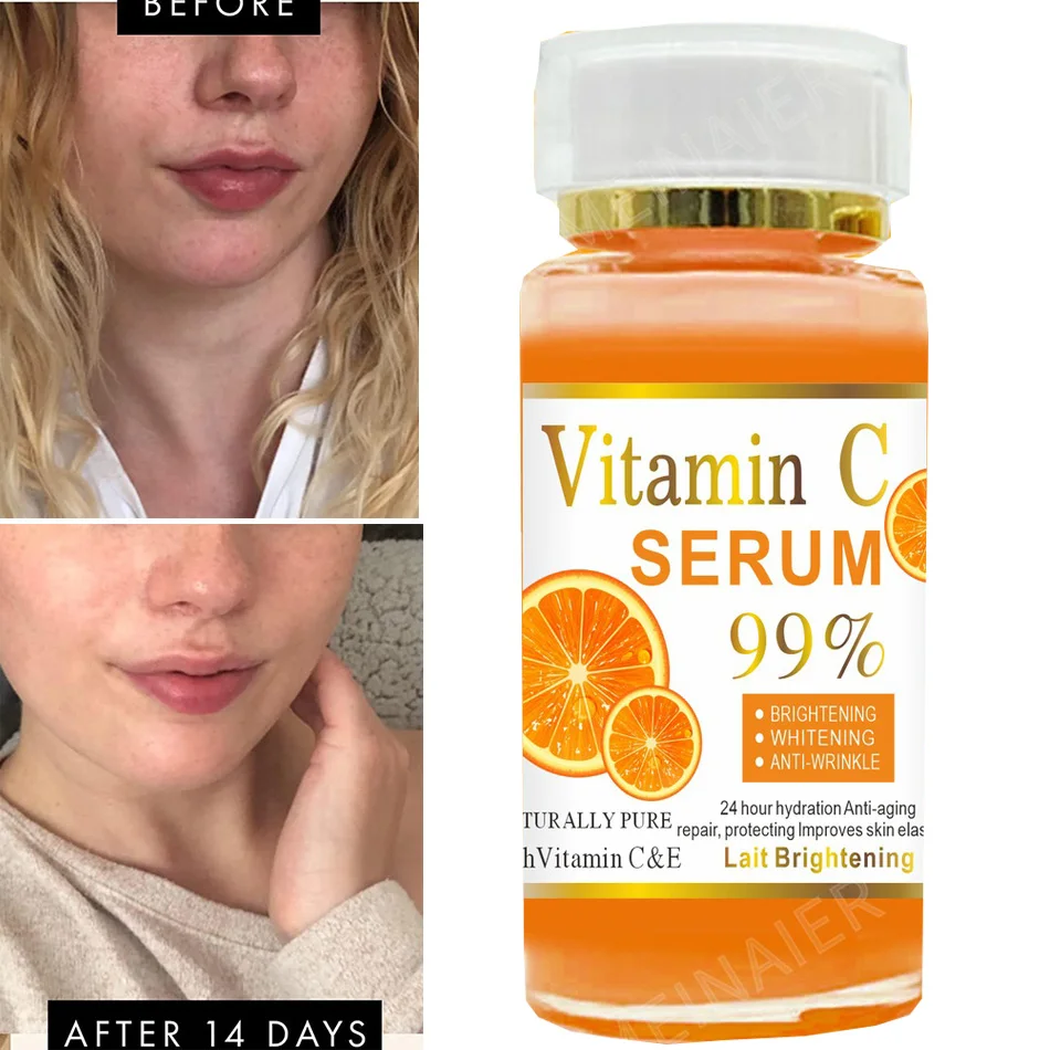 120Ml 99% Vitamine C Serumolie Gezichtsserum Aha Kojic Zuur Glutathione Gezichtshuid Verheldering