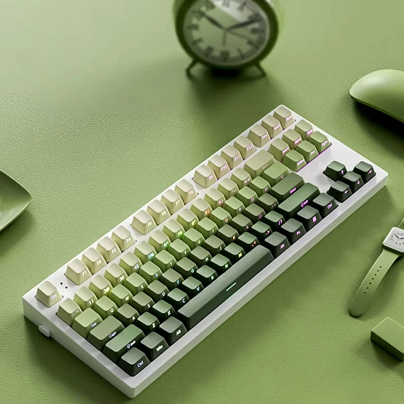 Cherry Profile Green Grape Side Print Shine Through Keycaps 136 Keys Double Shot PBT Keycap for Cherry MX Switch Gamer Keyboard