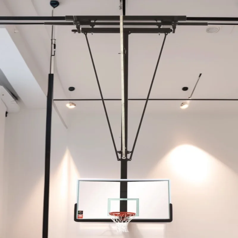 Electric suspended basketball hoop, electric lift, indoor gymnasium, school, training room
