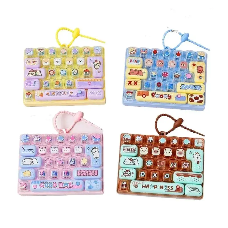 1 Stück Niedliche Tier-Themen Transparente 26-Fächer-Tastatur-Schlüsselanhänger Taschenzubehör Paar-Stressabbau Kreatives Geschenk – Detail 10