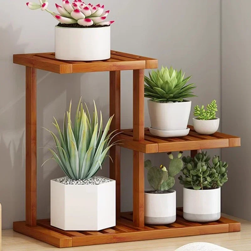 Originality Flower Shelf Plant Shelves Balcony Indoor Wood Flowerpot Holder Plant Shelves Gazebo Garden Furniture Structure FYPS