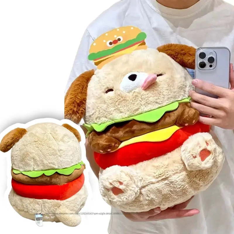 

23/35cm Funny Burger Dog Plush Toy Stuffed Soft Hamburger Puppy Pillow Sofa Cushion Cute Room Bed Decor Birthday Gift For Kids