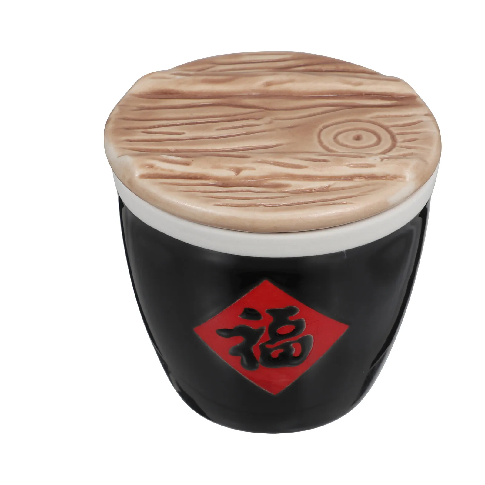 

Набор из 1 керамической банки для приправ в форме резервуара для воды с черной крышкой, контейнер для хранения специй для дома и ресторана