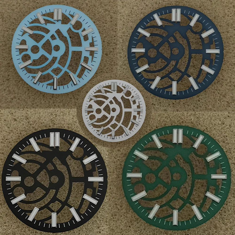 

Black White 28.5mm Watch Dial for NH70/NH72 Movement Hollow Dial For Diver Watch Accessories Parts luminous accessory