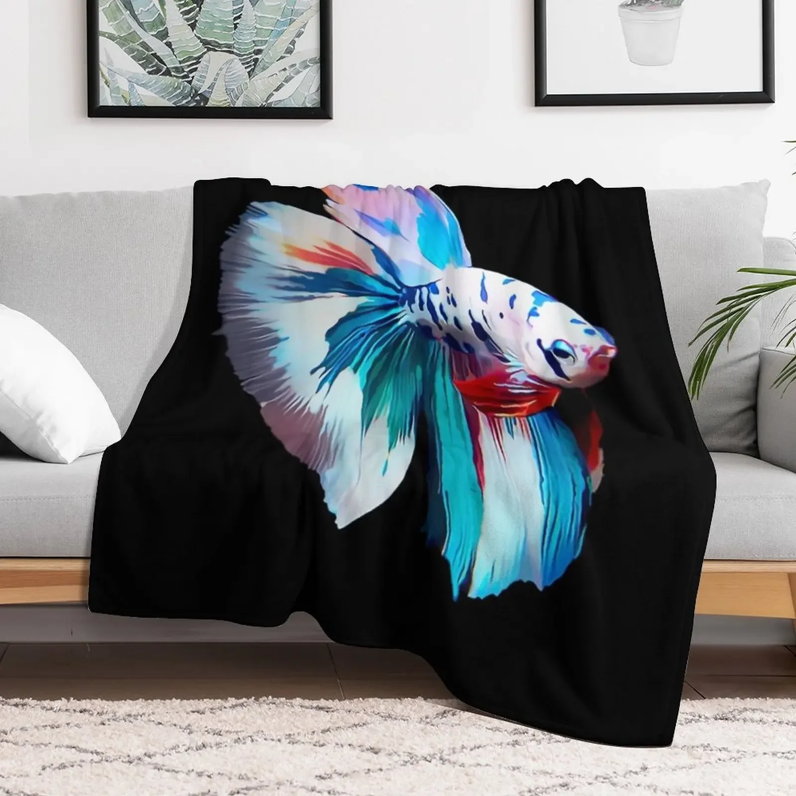 Betta Fish Throw Blanket warm winter Bed covers Picnic Plaid on the sofa Blankets