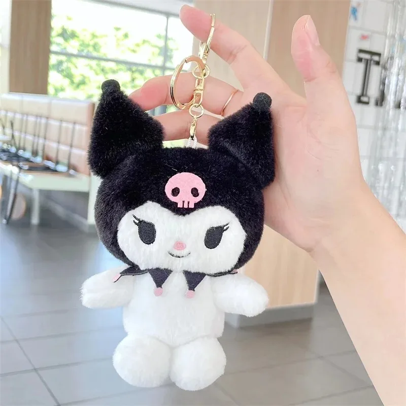 

10 см HelloKitty Melody Cinnamoroll Kuromi Purin плюшевые куклы брелоки Sanrio Kawaii плюшевые брелки игрушка кулон сумка аксессуары