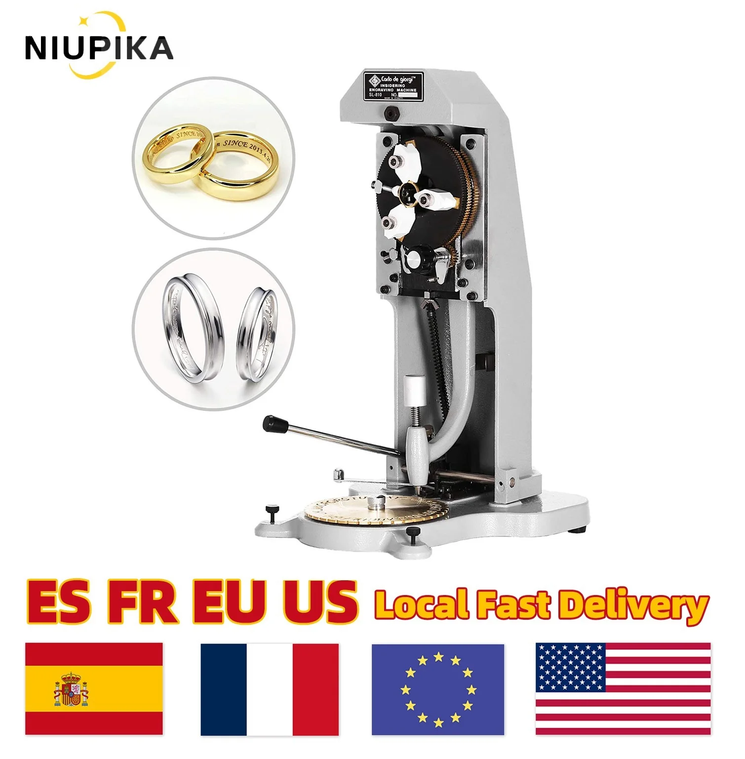 NIUPIKA Ring Inside Engraving Machine Standard Letter Block Dial Plotter Gold Silver Jewelry DIY Tools Engraving Machine